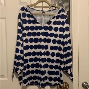 Blue and White Polka dot tunic